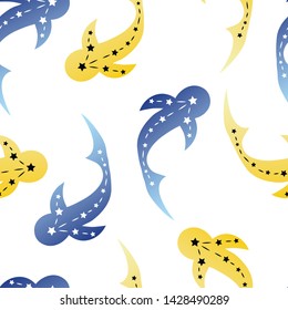 shark animals gradient seamless vector pattern. Concept for print, textile, cards, wallpapers, invitation 