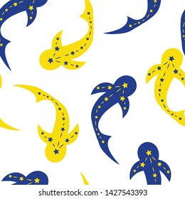 shark animals seamless vector pattern . Concept for print, textile, wallpapers. web design 