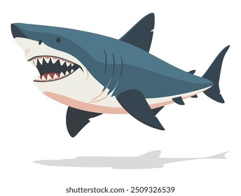 Shark Art. Flat Vector Illustration