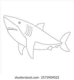 Shark art on white background 