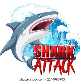 Shark Attack Font Logo Cartoon Aggressive Stock Vector (Royalty Free ...