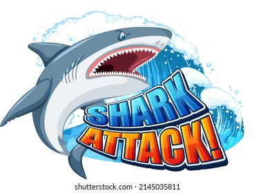 Shark Attack Font Logo Cartoon Aggressive Stock Vector (Royalty Free ...