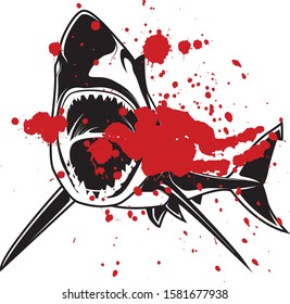 Shark Attack With Full Of Blood