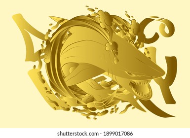 shark attack illustration design for sukajan is mean japan traditional cloth or t-shirt with digital hand drawn Embroidery Men T-shirts Summer Casual Short Sleeve Hip Hop T Shirt Streetwear