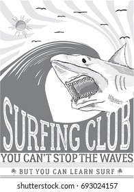 shark attack illustration vector graphic