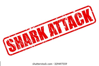 SHARK ATTACK red stamp text on white