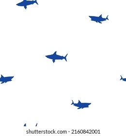 Shark attack seamless pattern.Fun t-shirt design for kids.Shark drawing.
