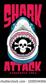 shark attack t shirt / poster design vector file