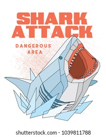 shark attack t shirt / poster design