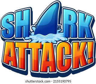 Shark Attack typography design illustration