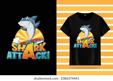 Shark Attack Vector T-Shirt Design