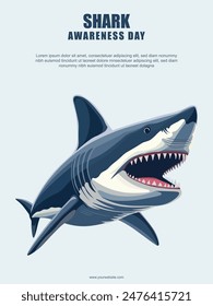 Shark Awareness Day background. Vector illustration.
