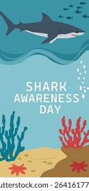 Shark Awareness Day: Ocean Illustrations with Sharks and Marine Life