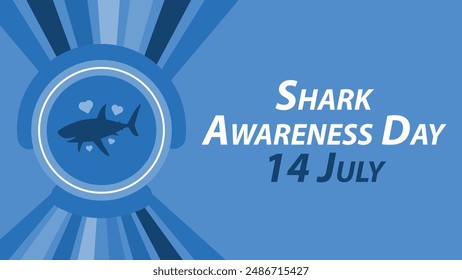 Shark Awareness Day Vektorgrafik Banner Design Illustration