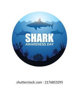 Shark awareness day vector illustration. Suitable for Poster , Banners, campaign and greeting card.