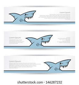 Shark banners - vector illustration