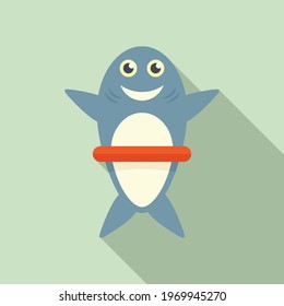 Shark bath toy icon. Flat illustration of Shark bath toy vector icon for web design
