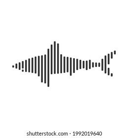 Shark black barcode line icon vector on white background.