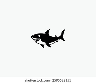 Shark Black and White Illustration Vector Art Design