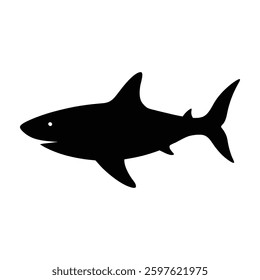 shark black and white silhouette vector.