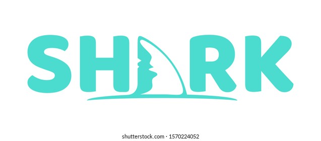 Shark Blue Fin Logotype concept design illustration