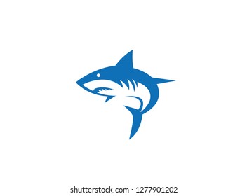 Shark blue Fish Logo