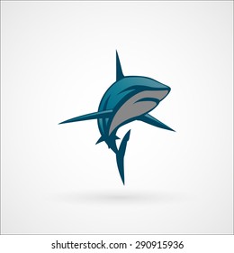 shark blue logo sign vector illustration isolated