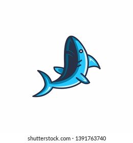 shark blue logo template vector