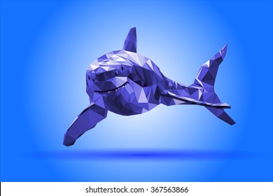 Shark body vector isolated, geometric modern illustration 