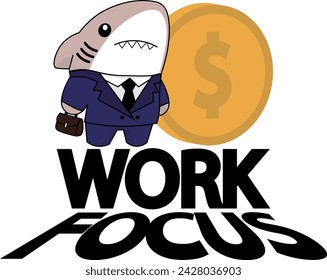 shark boss, illustration, vector, pattern, focus discipline, motivational, finance