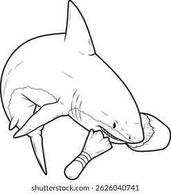 Shark Bowling Bowling pin Animal Vector Graphic Art Illustration