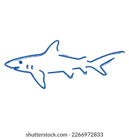pincel de tiburón aislado en fondo blanco, ilustración vectorial.