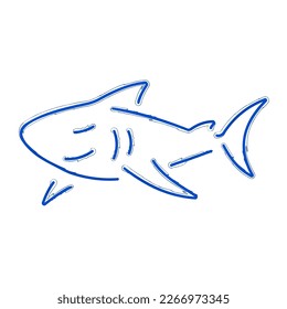 pincel de tiburón aislado en fondo blanco, ilustración vectorial.