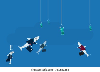 The shark of business copes with difficult situations.