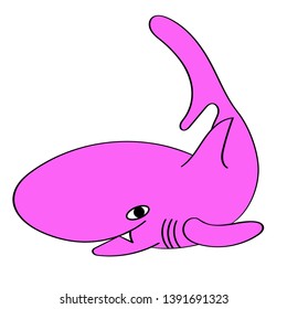 Shark cartoon character in vector.