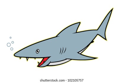 Shark - cartoon character - vector illustration