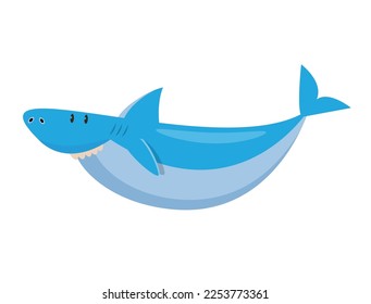 shark cartoon character vector illustration