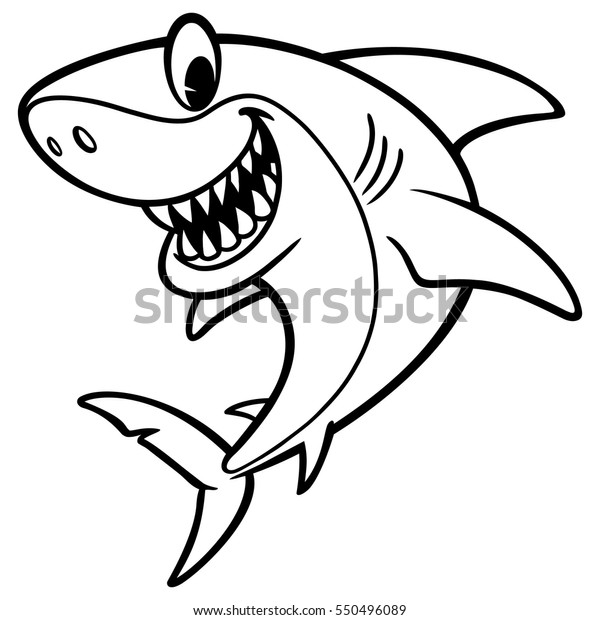 サメの漫画の絵 のベクター画像素材 ロイヤリティフリー