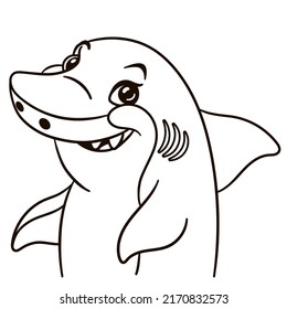 Shark cartoon illustration. Cute baby animal print for t-shirts, mugs, totes, stickers, nursery wall arts, greeting cards, etc. 