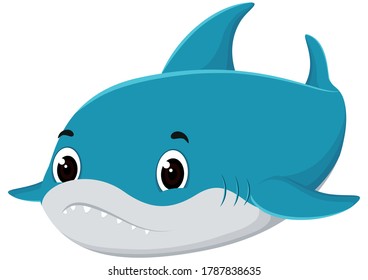 Shark cartoon isolated on white background