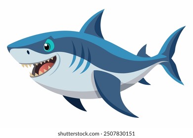 shark cartoon isolated on white