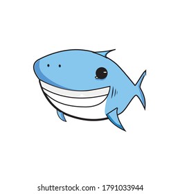 Shark. Cartoon ocean fish character. Comic sharks emotions. Shark fish mascot. Sharks for baby, kids and family.