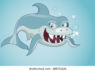 shark cartoon scary toothy