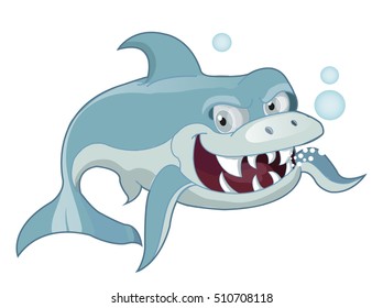 shark cartoon scary toothy