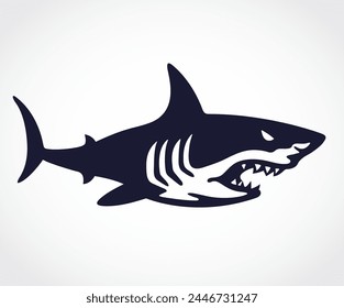 shark cartoon simple logo design