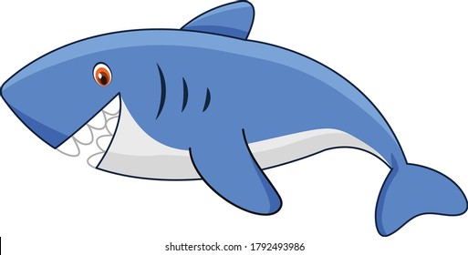 Shark cartoon vector art and illustration