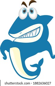 Shark cartoon vector art and illustration