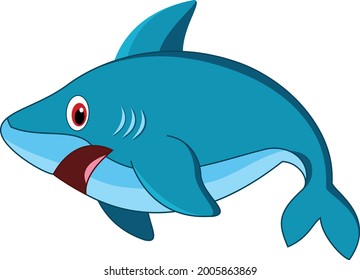 Shark cartoon vector art and illustration