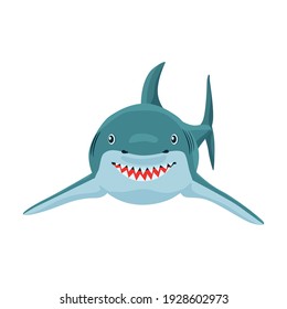 Shark cartoon vector icon.Cartoon vector illustration fish of sea. Isolated illustration of shark icon on white background.