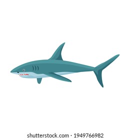 Shark cartoon vector icon.Cartoon vector illustration fish of sea. Isolated illustration of shark icon on white background.